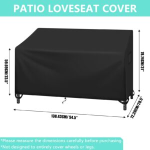 Kovshuiwe 4 Pieces Patio Set Cover, Patio Conversation Set Covers, Patio Furniture Sets Covers Waterproof - Upgraded 600D Heavy Duty Oxford Fabric 4 Piece Patio Furniture Covers, Black