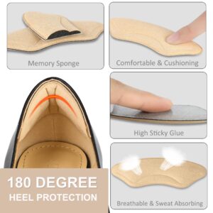 6 Pairs Heel Cushion Liners for Big Shoes Loose Shoes, Heel Protectors for Blisters Friction and Heel Pain, Anti-Slip Heel Grips to Make Shoes Fit Tighter