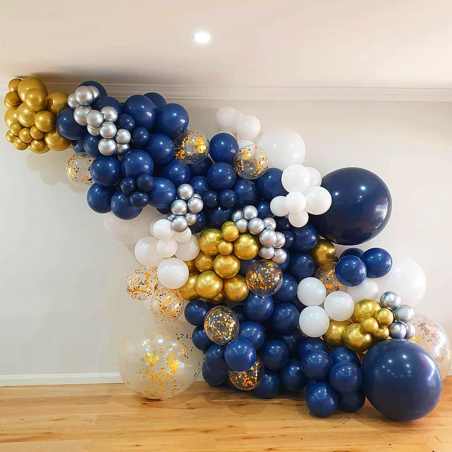 Navy Blue Balloon Garland Arch Kit 100 Pack 18/12/10/5 Inch Dark Blue Balloons Different Sizes Latex Party Balloon for Birthday Wedding Bride Anniversary Gender Reveal Boys Party Decorations