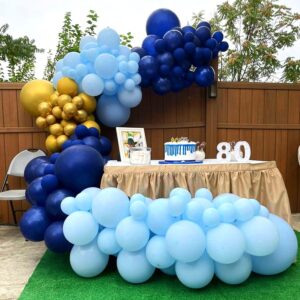 Navy Blue Balloon Garland Arch Kit 100 Pack 18/12/10/5 Inch Dark Blue Balloons Different Sizes Latex Party Balloon for Birthday Wedding Bride Anniversary Gender Reveal Boys Party Decorations