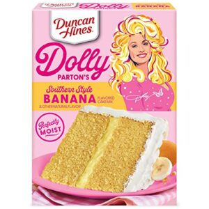 Duncan Hine's Dolly Parton's Favorite Southern-Style Banana Cake Mix Set! Banana Flavored Cake Mix With Chocolate Frosting! Make Your Own Deliciously Moist Banana Cake Mix! Choose Your Flavor!