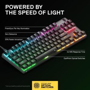 SteelSeries New Apex 9 TKL – HotSwap Optical Mini Keyboard – TKL Esports Design – Optical Switches – RGB Customization – Aluminum Alloy Frame – Double Shot PBT Keycaps