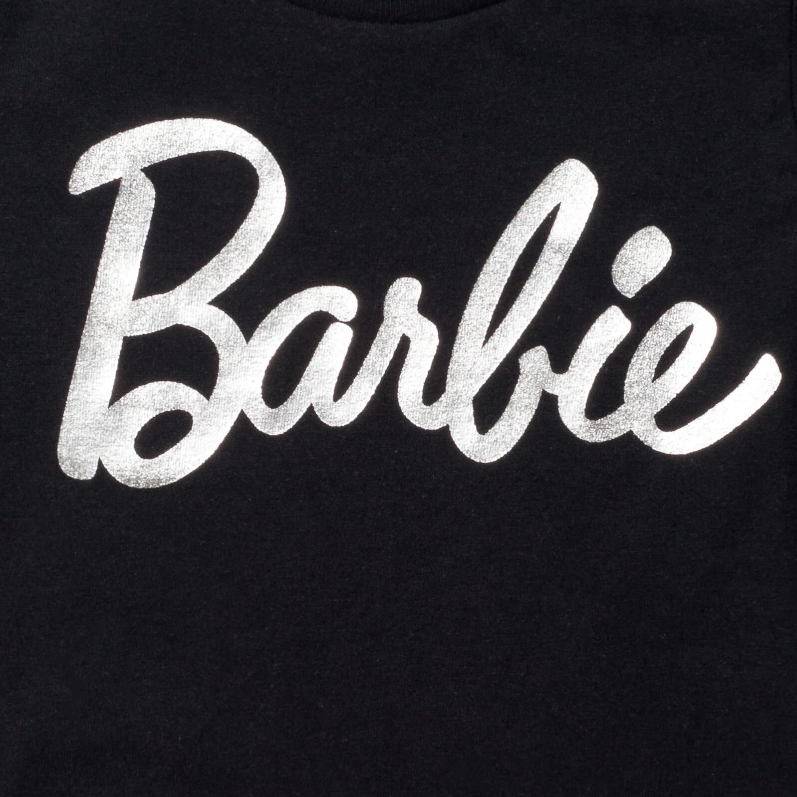 Barbie Toddler Girls Fashion Pullover Graphic T-Shirt Black/Silver 4T