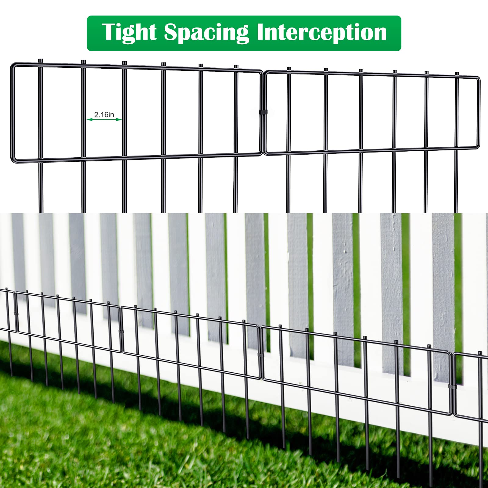 10 Pack Animal Barrier Fence, 17 Inch(H) X 10 Ft(L) Decorative Garden Fencing for Garden.