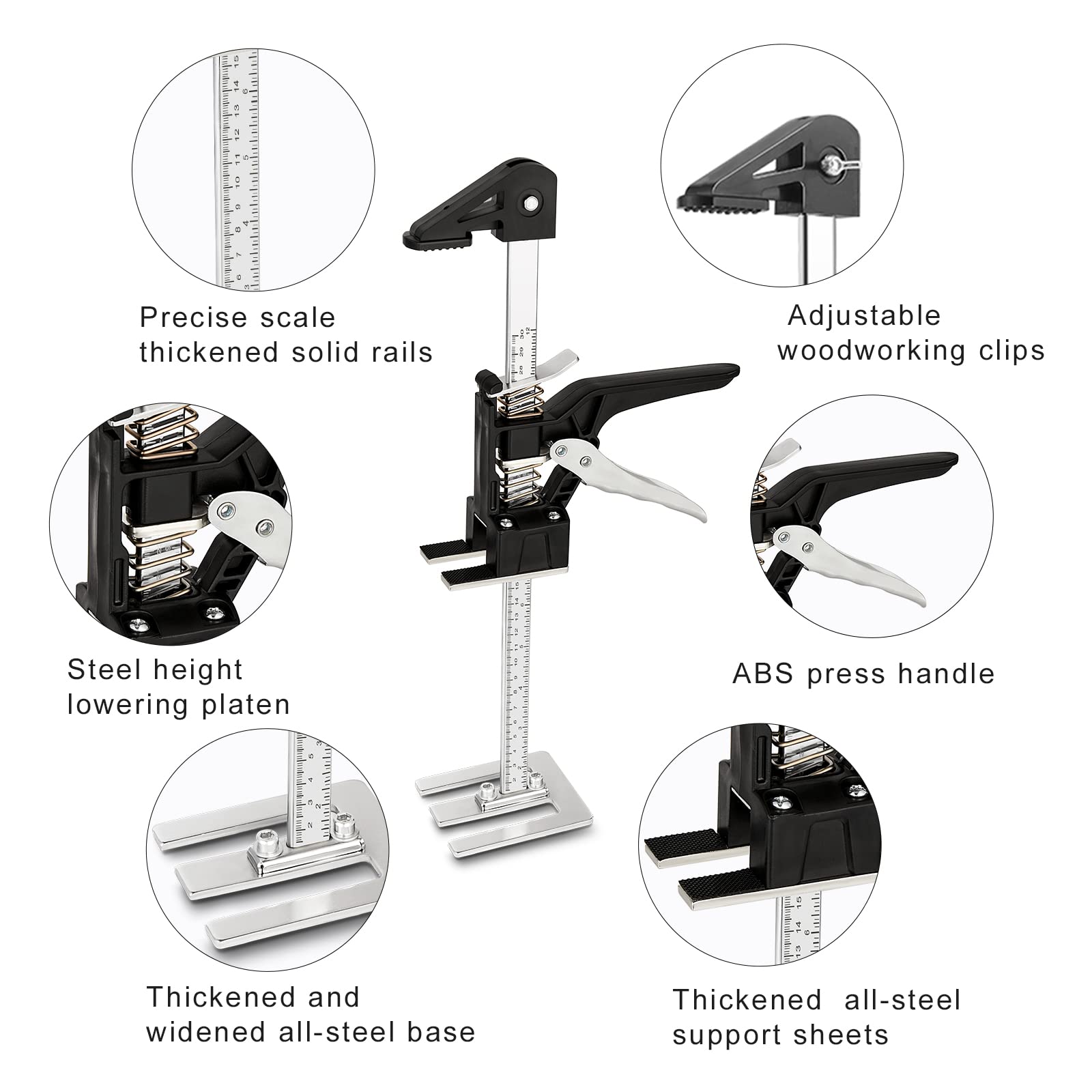 EnryKuo Labor Saving Arm Jack 2 Pack,15.5 Inch Multifunctional Furniture Lifter Jacks for Installing Cabinets and Wall Tile Height Adjuster Handheld Tool