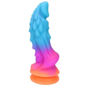 8.66 Inch Luminous Monster Realistic Dildo, Huge Silicone Anal Dragon Dildo Anal Plug with Strong Suction Cup for Vaginal Anal Play