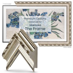 deco tv frames - ornate silver smart frame compatible only with samsung the frame tv (fits 2021-2024 frame tv, 32")