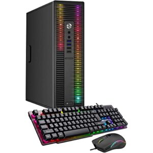 hp prodesk desktop rgb lights computer intel core i5 6500 3.2 ghz 8gb ram 256gb ssd win 10 pro gaming pc keyboard & mouse (renewed), windows 10 pro