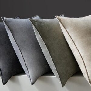 Topfinel Gray Throw Couch Pillows Covers for Living Room,Soft Velvet Square 18 Inches (18x18) Pillow Covers Set of 4,Grey Pillow Set Neutral Room Decor for Bed Sofa Chair