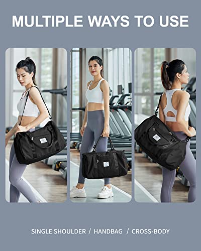 Travel Gym Duffel Bag with Shoes Compartment, Wet Pocket - For Plane, Sport, Swimming, Yoga