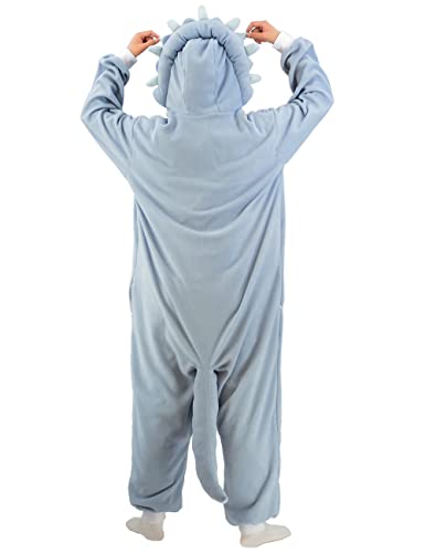 LZBXBXDA Unisex Adult Dinosaur Triceratops Onesie One Piece Pajamas Animal Plush Halloween Christmas Costume Homewear Sleepwear for Women men