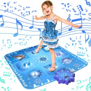 girlshome dance mat - frozen toys touch sensitive light up led kids musical mat, christmas & birthday gift for girls 3-12 -snow mat