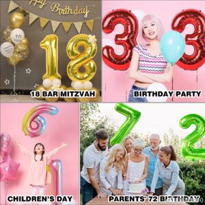 Smlpuame 40 inch Number Balloon 0-9 Gold Large Number 30 Balloons,Digital Balloons for Birthday Party Celebration Decorations Supplies, Helium Foil Number Balloons for Wedding Anniversary