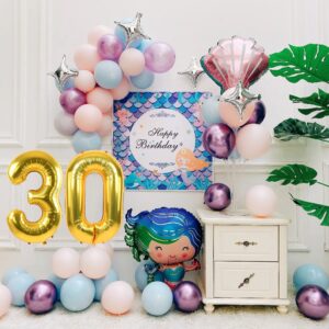 Smlpuame 40 inch Number Balloon 0-9 Gold Large Number 30 Balloons,Digital Balloons for Birthday Party Celebration Decorations Supplies, Helium Foil Number Balloons for Wedding Anniversary