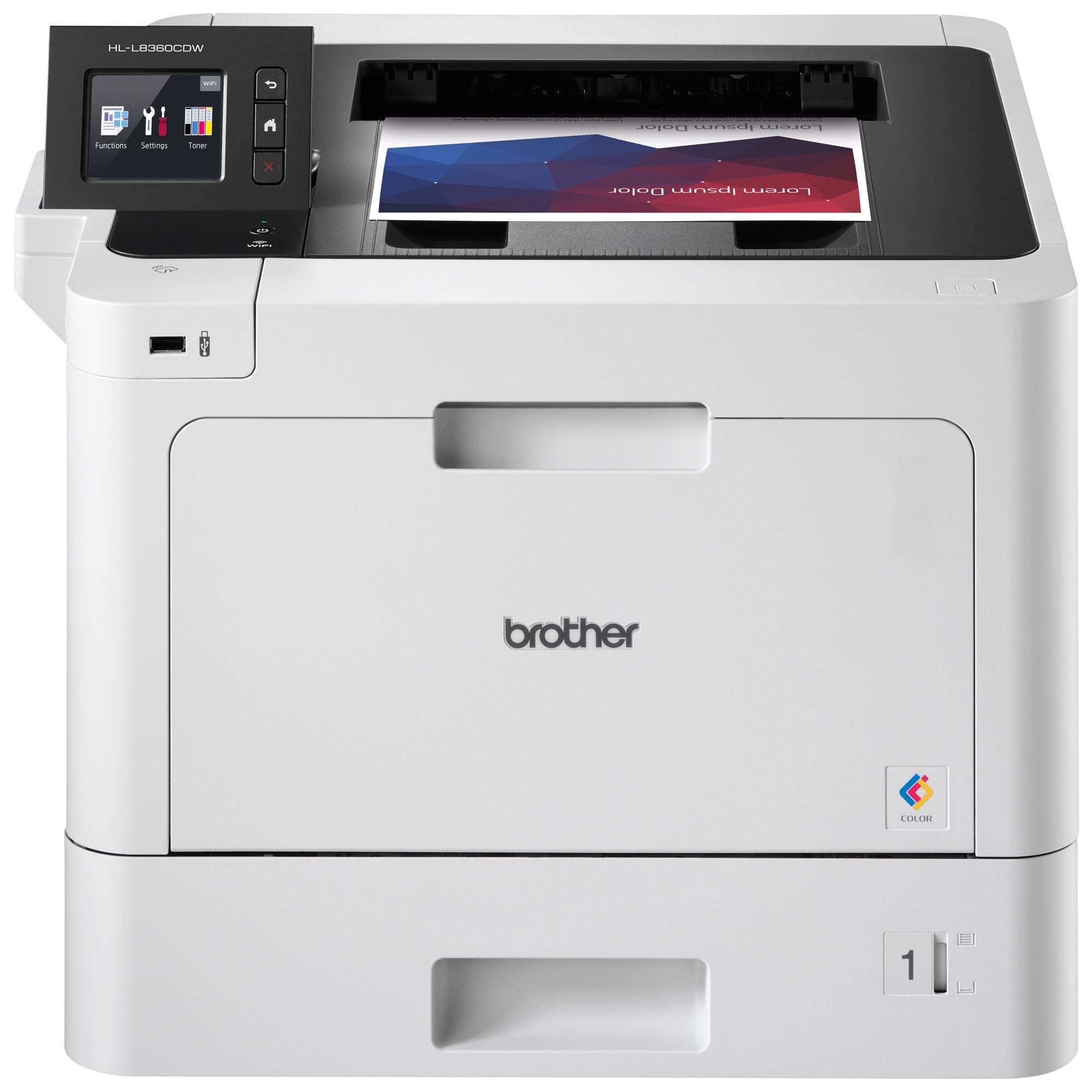 Brother HL-L8360CDW Business Color Laser Printer, Wireless Printing, White, 2.7" Color Touchscreen LCD, Speed Up to 33ppm, Cloud Printing, Auto 2-Sided Printing, NFC Connectivity, Ethernet