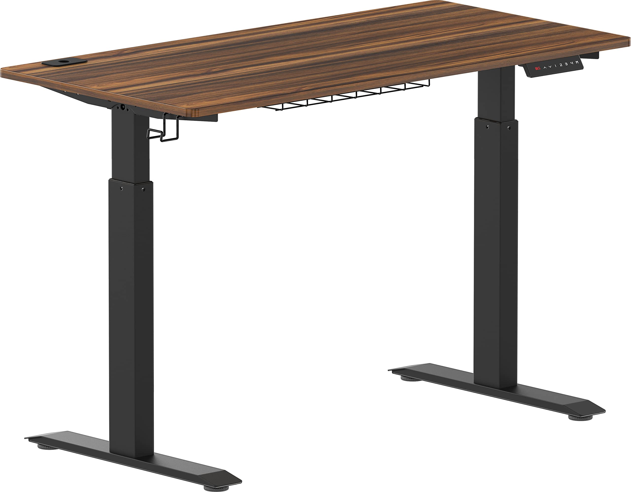 SHW 55-Inch Large Electric Height Adjustable Standing Desk, 55 x 28 Inches, Walnut