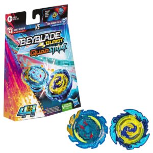 hasbro beyblade burst quadstrike komet helios h8 and tidal pandora epic p8 spinning top dual pack, 2 battling game top toy for kids ages 8 and up