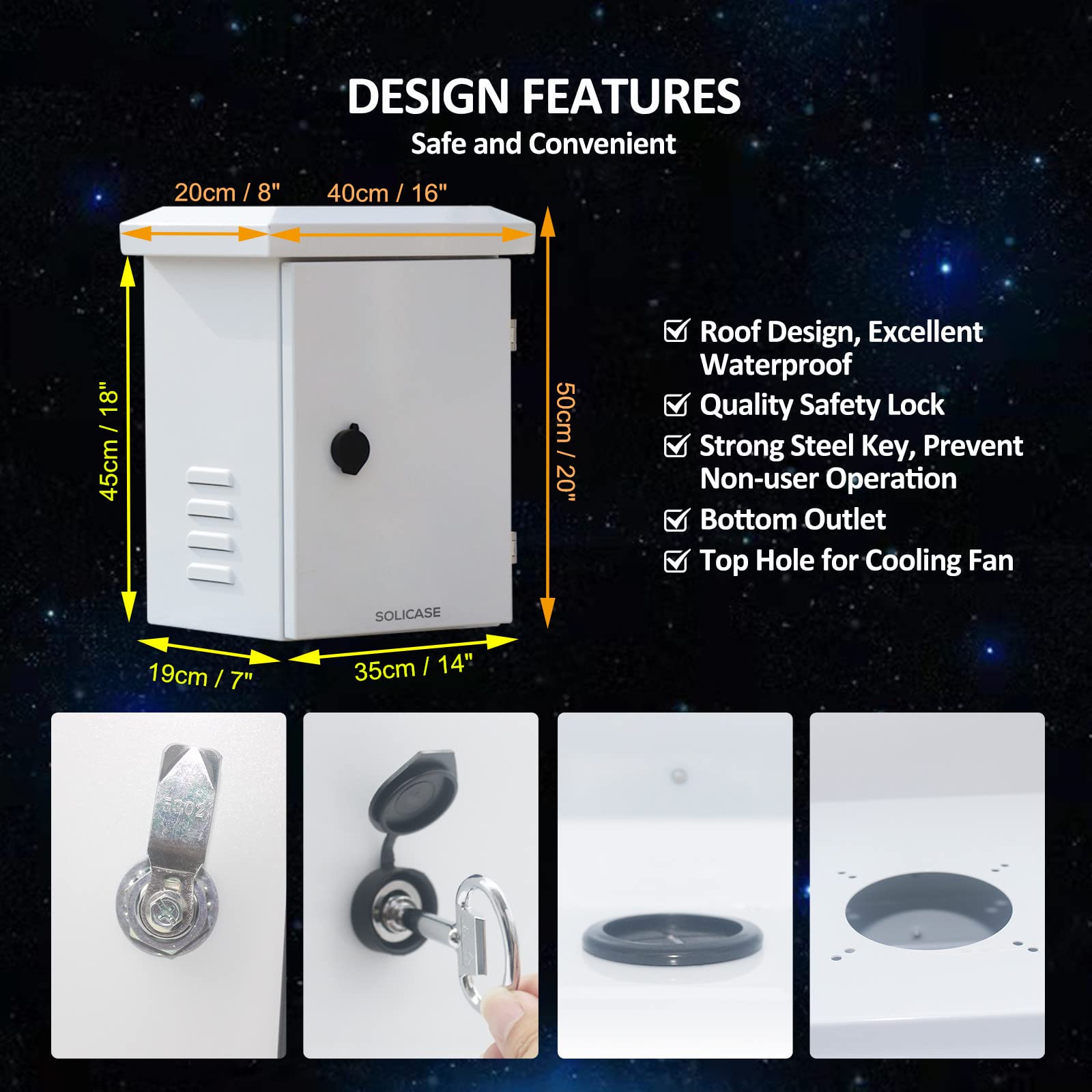 Electrical Enclosure Box Metal Galvanized Plate Enclosure IP Weatherproof Electrical Enclosure NEMA Electronic Equipment Enclosure Box with Internal Mounting Shelves (20x16x8”)