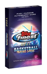 2021 topps finest basketball hobby box (1 chrome autograph per box)