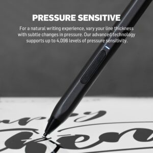 Adonit Neo Ink, Magnetic Attachable Stylus Pen for Microsoft Surface, 4096 Pressure Sensitivity, Tilt, Palm Rejection, Compatible with Surface Book/Go/Pro/Studio, Surface Laptops- Matte Silver