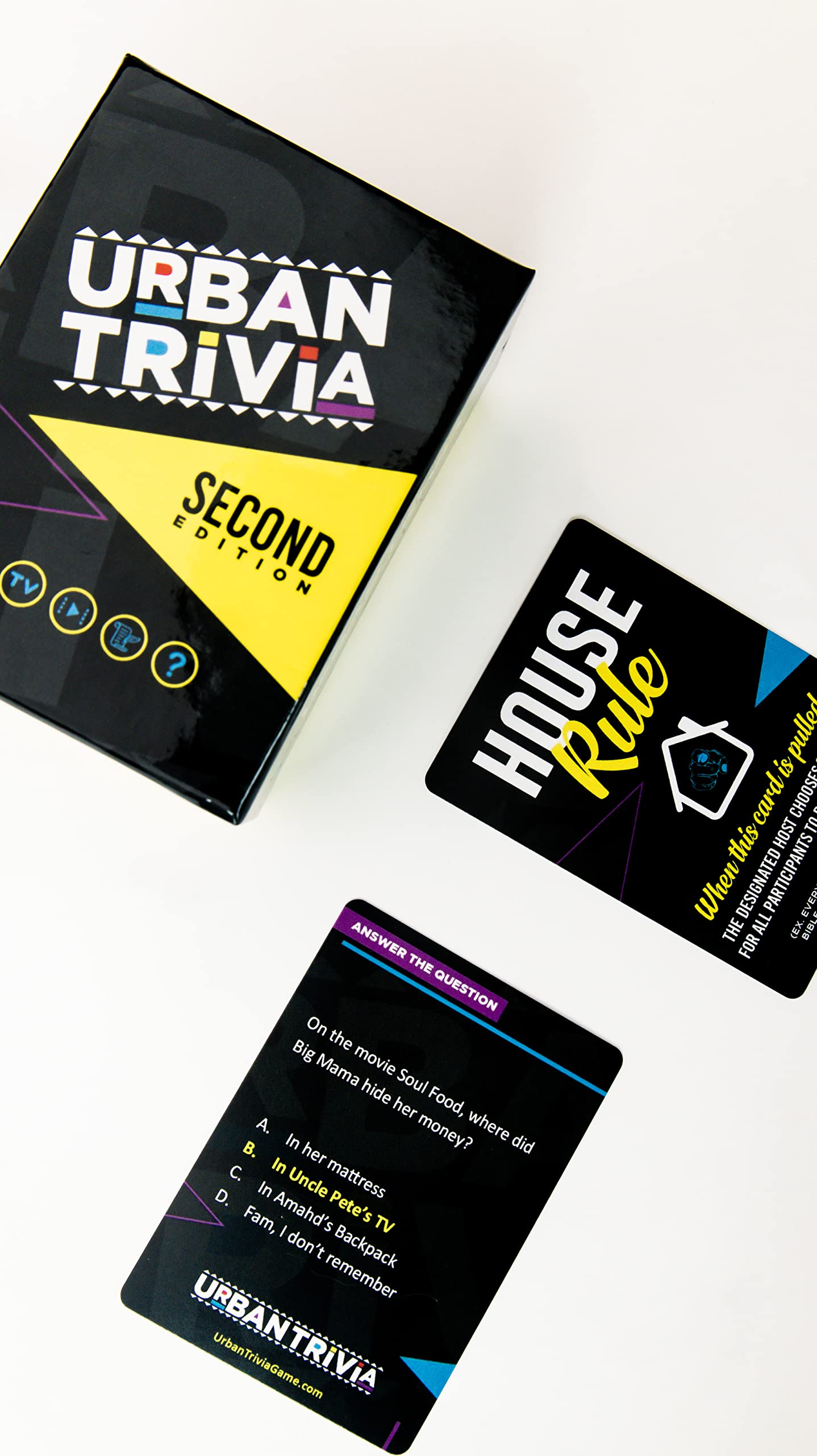 Urban Trivia Game 2nd Edition - Black Card Game for The Culture! Fun Trivia on Black TV, Movies, Music, Sports, & Growing Up Black! Great Trivia for Adult Game Nights and Family Gatherings