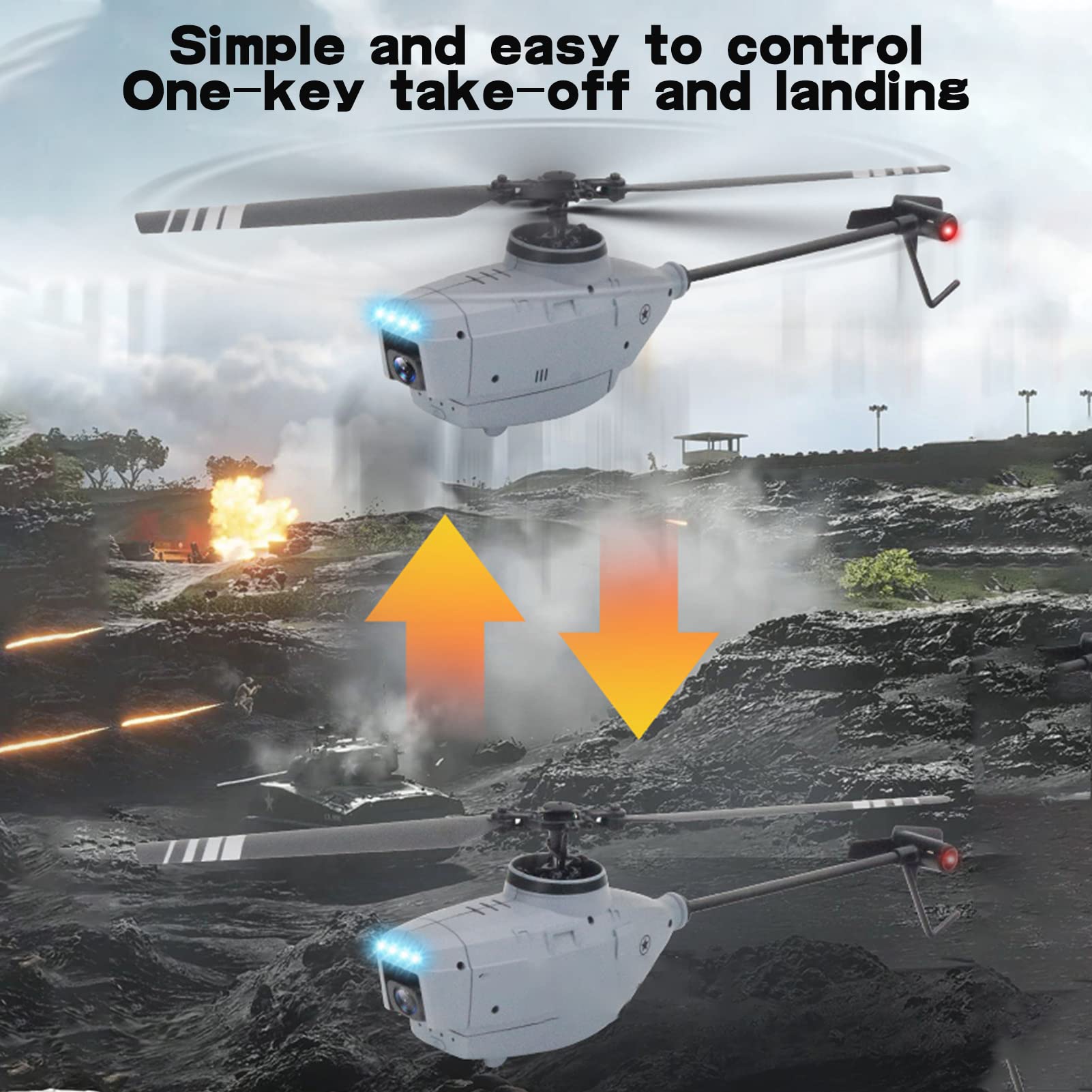 GoolRC C127 RC Helicopter with 720P Camera, 4 Channel Remote Control Helicopter, 2.4GHz RC Aircraft with 6-Axis Gyro, Optical Flow Positioning, One Key Take Off/Landing for Kids and Adults