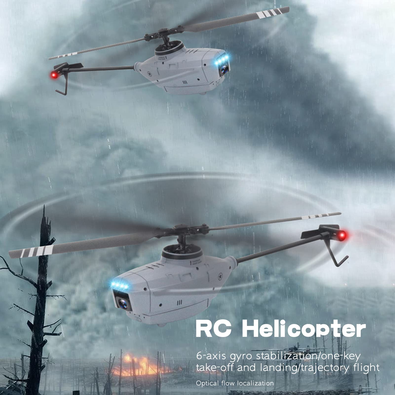 GoolRC C127 RC Helicopter with 720P Camera, 4 Channel Remote Control Helicopter, 2.4GHz RC Aircraft with 6-Axis Gyro, Optical Flow Positioning, One Key Take Off/Landing for Kids and Adults