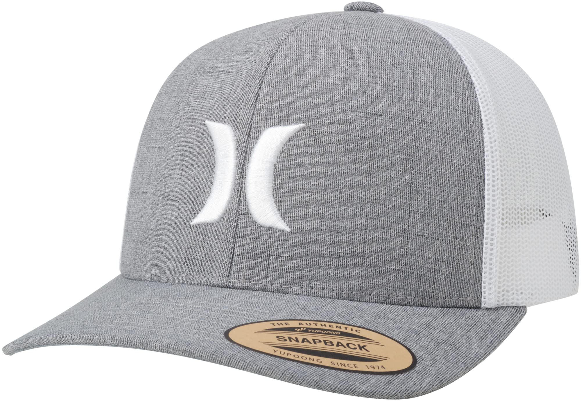 Hurley Men's Caps - Del Mar Mesh Panel Baseball Cap Trucker Hat - Snap Back Hats for Men, Cool Grey Heather