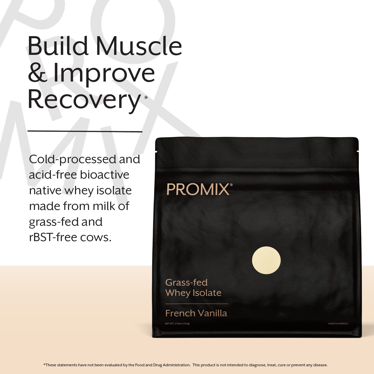 Promix Whey Protein Isolate Powder - Grass-Fed & 100% All Natural - ­Post Workout Fitness & Nutrition Shakes, Smoothies, Baking & Cooking Recipes - Gluten-Free & Keto-Friendly - Vanilla, 5 Pound