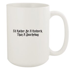 molandra products i'd rather be a redneck than a douchebag - ceramic 15oz white mug