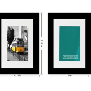 Picrit 5x7 Picture Frame Set of 4, Made of High Definition Real Glass, Display 4x6 with Mat or 5x7 Without Mat, Photo Frames for Wall Mounting or Table Top Display