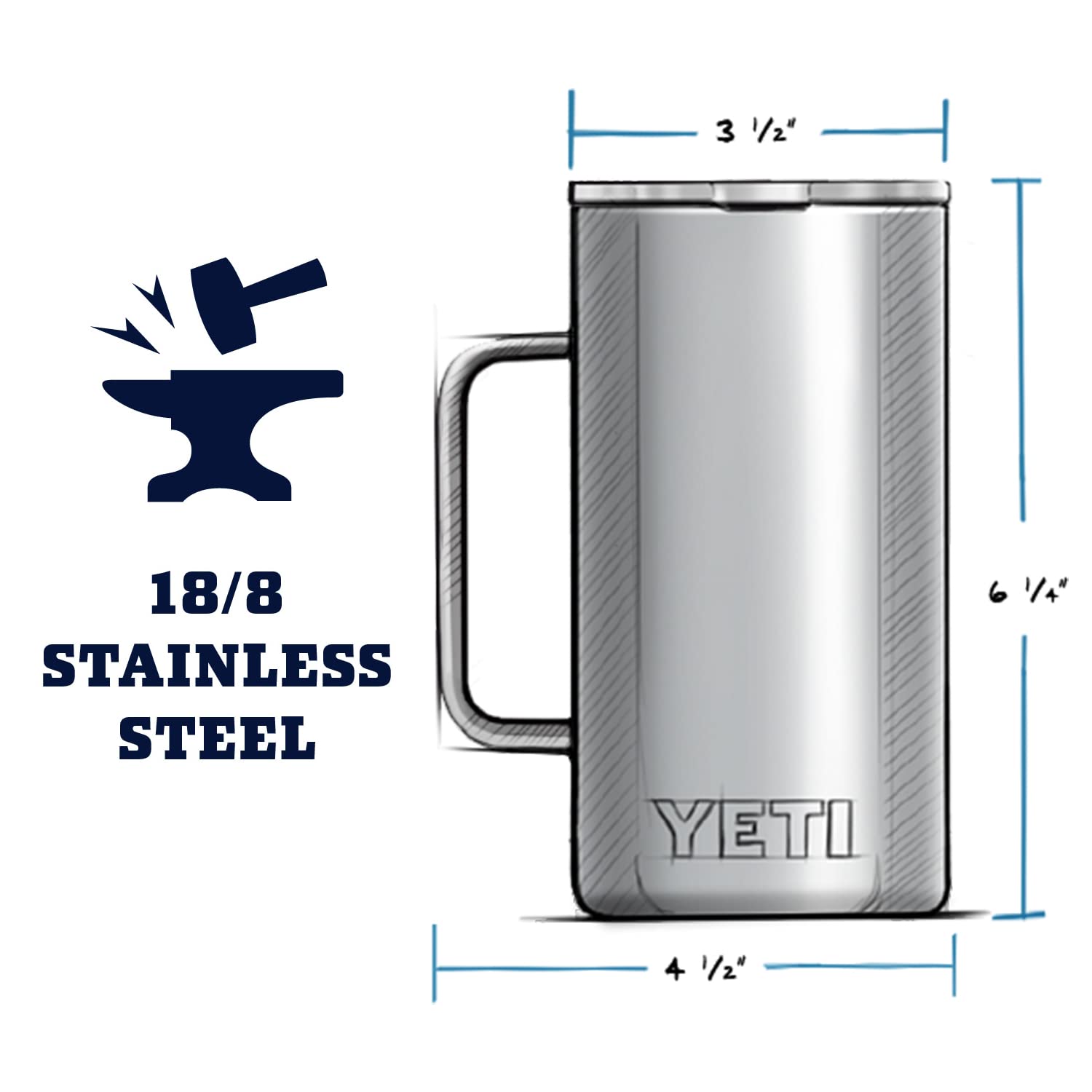 YETI Rambler 24 oz Mug, Vacuum Insulated, Stainless Steel with MagSlider Lid, Chartreuse