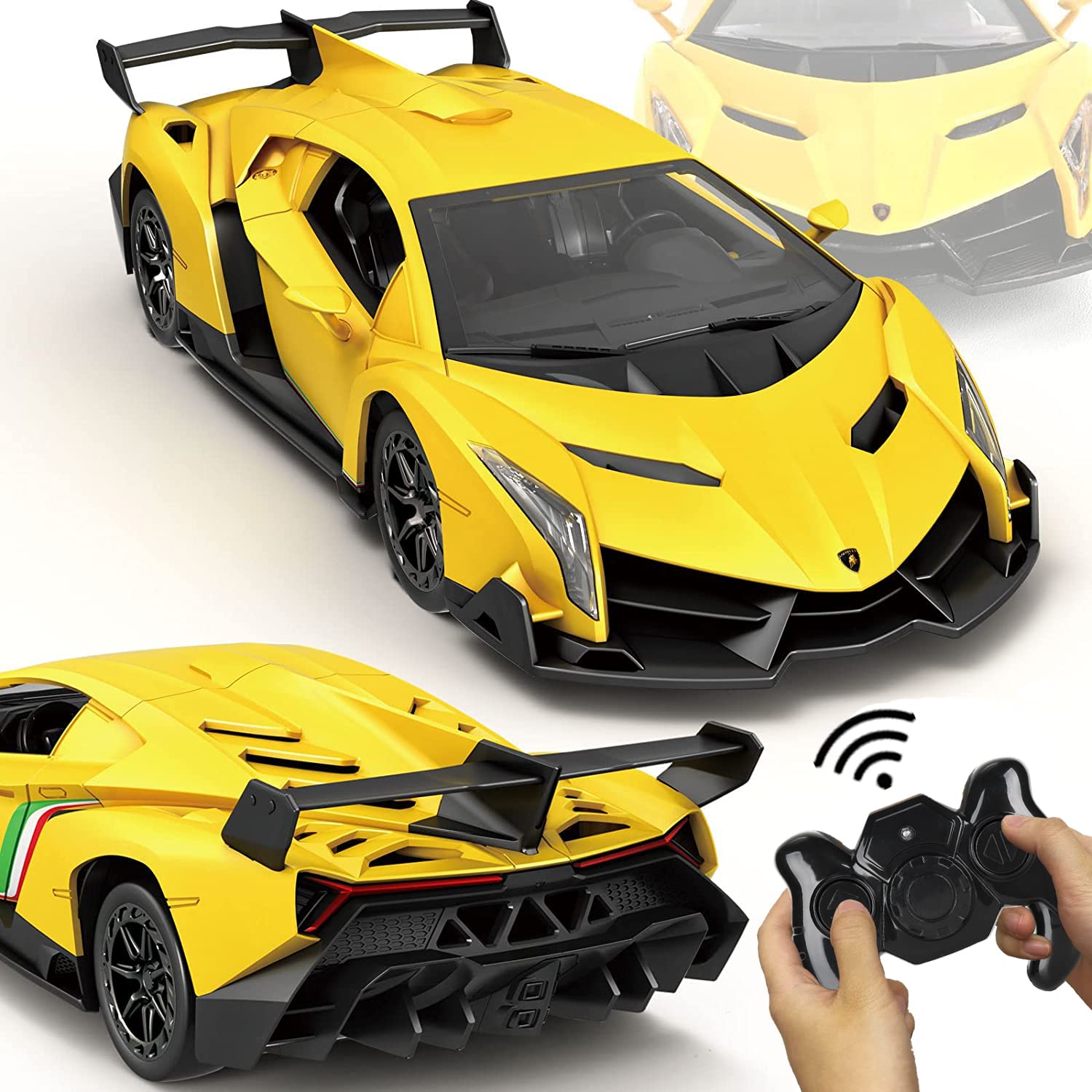 GUOKAI Remote Control Car, 1/24 Scale RC Sport Racing Toy Car, Compatible with Lamborghini Veneno Model Vehicle for Boys Girls