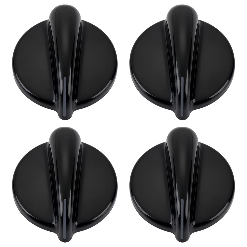 4 Pcs WB03T10236 Burner Control Knob, Gas Range Knobs Black for GE Range/Stove/Cooktop