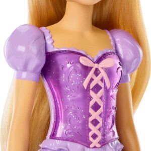 Mattel Disney Princess Toys, Rapunzel Fashion Doll, Sparkling Look with Blonde Hair, Blue Eyes & Tiara Accessory, Inspired by the Movie Tangled