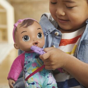 Baby Alive Soft ‘n Cute Doll, Brown Hair, 11-Inch, Washable, 18 Months and Up, Teether Accessory