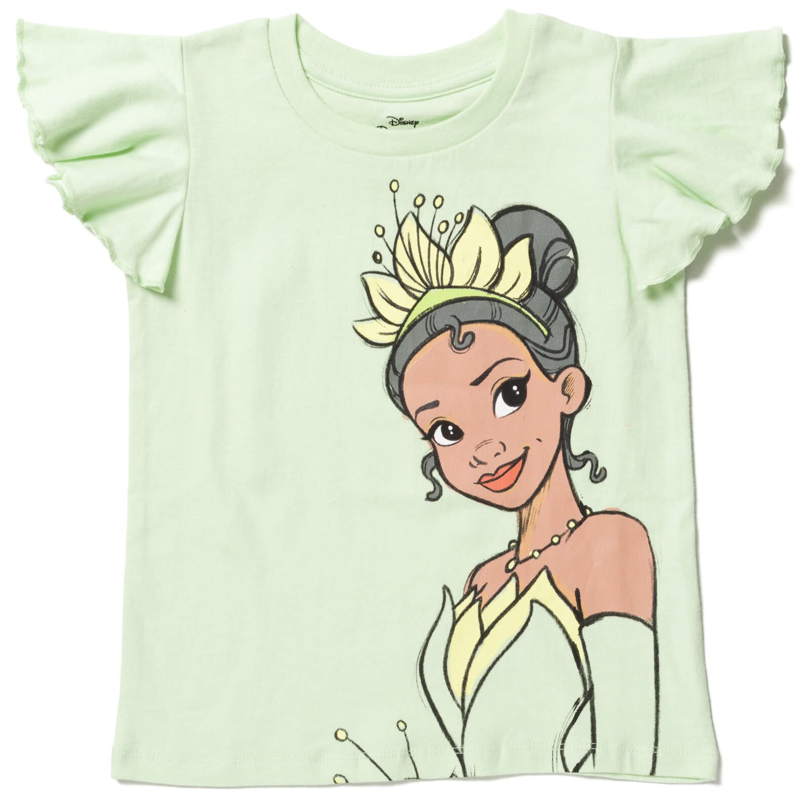 Disney Princess Ariel Tiana Cinderella Toddler Girls 3 Pack Graphic T-Shirts Gray/green/White 3T