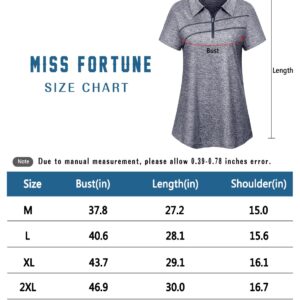 MISS FORTUNE Yoga Clothes for Women, Soft Moisture Wicking Golf Polo Shirts