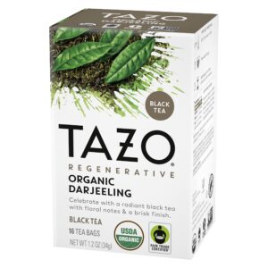 TAZO Regenerative Organic Darjeeling Tea Bags, 16 Count(Pack of 6)