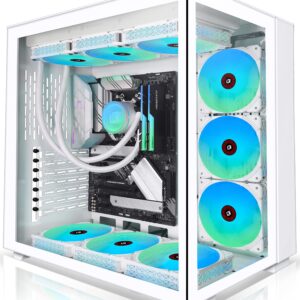 KEDIERS PC Case - ATX Tower Tempered Glass Gaming Computer Case with out ARGB Fans, C590