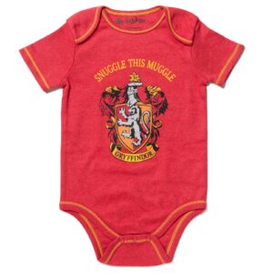 Harry Potter Gryffindor Hufflepuff Ravenclaw Slytherin Newborn Baby Boys 4 Pack Bodysuits 6-9 Months