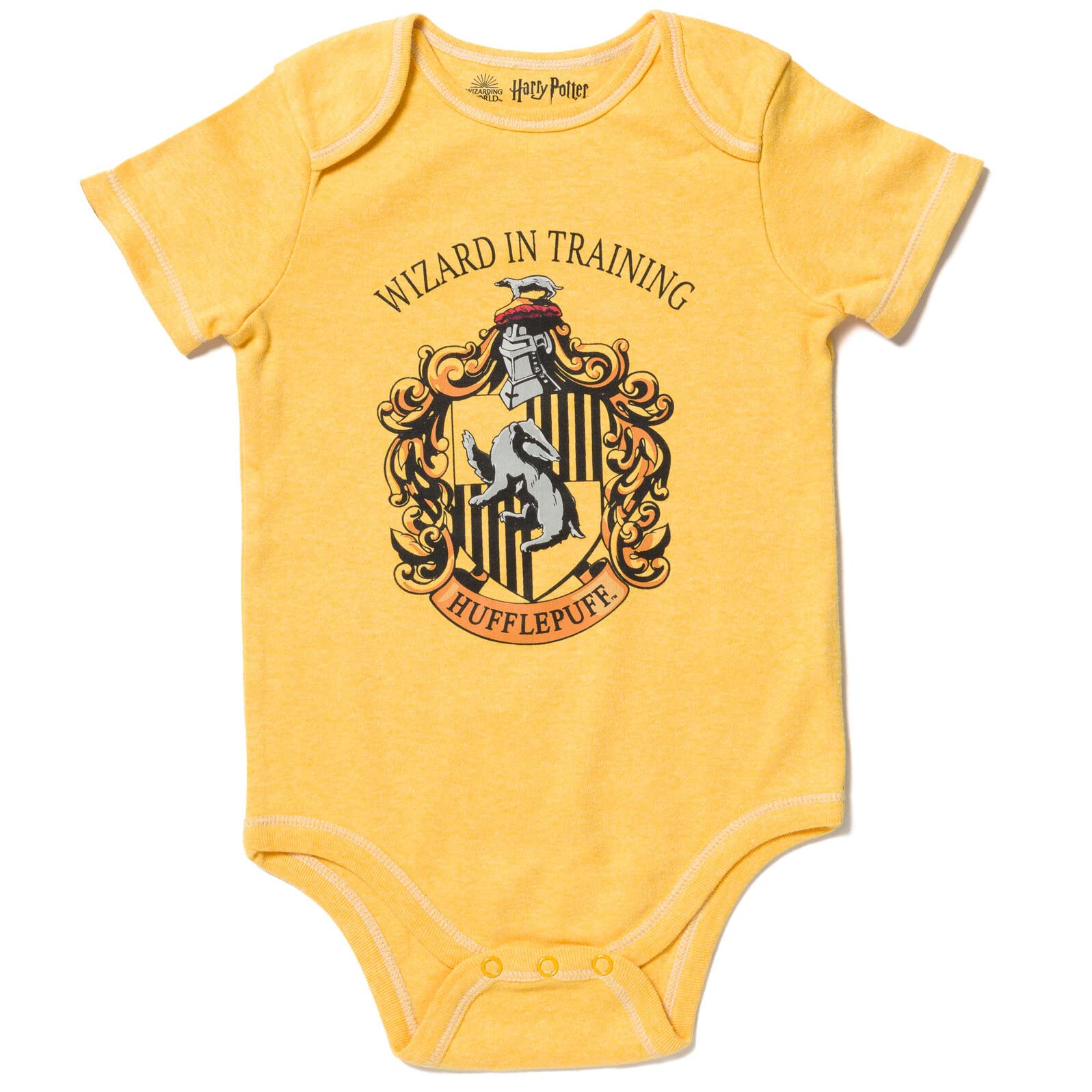 Harry Potter Gryffindor Hufflepuff Ravenclaw Slytherin Newborn Baby Boys 4 Pack Bodysuits 6-9 Months