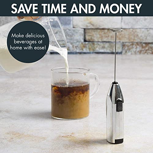 Primula Stovetop Espresso Maker and Handheld Electric Milk Frother Gift Set, Moka Pot for Classic Italian and Cuban Coffee, Cafetera, 6 Espresso Cups, Silver