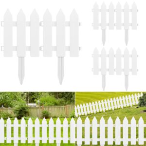 elecland 6 pieces garden fence with 6 pieces fence insert white plastic fence garden picket fence edgings lawn flowerbeds plant borders decorative garden yard