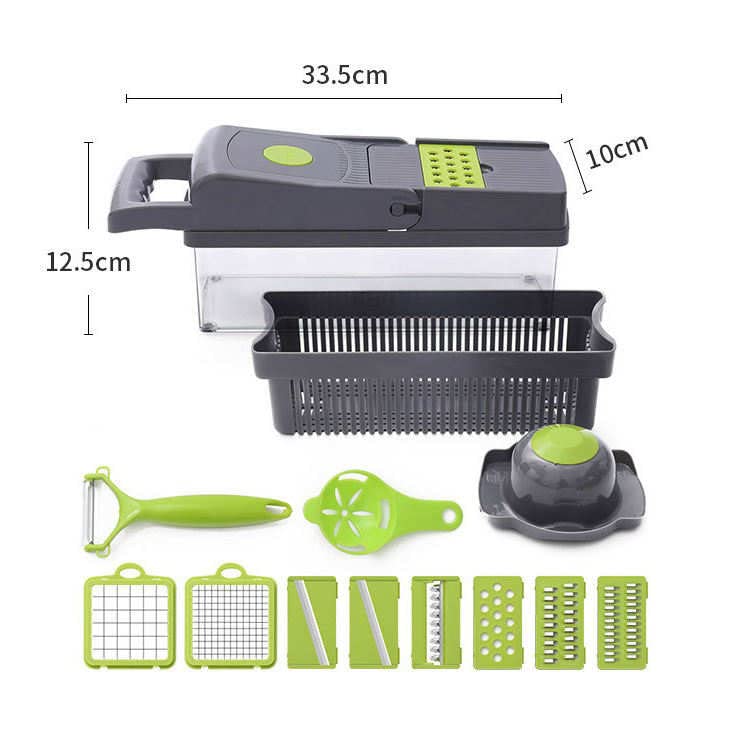 Kitchen Vegetable Slicer, Vegetable Chopper 14 in 1, Fruit, Vegetable Tools Manual Multifunctional Food Chopper Container For Different Kind of Vegetables and Fruits