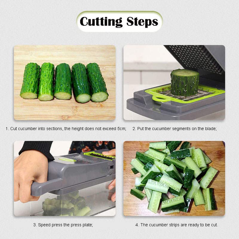 Kitchen Vegetable Slicer, Vegetable Chopper 14 in 1, Fruit, Vegetable Tools Manual Multifunctional Food Chopper Container For Different Kind of Vegetables and Fruits