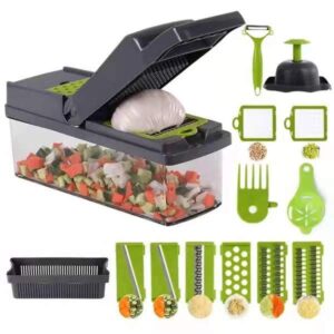 Kitchen Vegetable Slicer, Vegetable Chopper 14 in 1, Fruit, Vegetable Tools Manual Multifunctional Food Chopper Container For Different Kind of Vegetables and Fruits