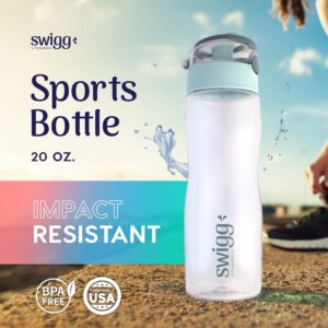 1 BPA Free Sports Water Bottles for School Gym Bicycle Car - Leak Proof Sports Waterbottles - See Through Reusable Clear Water Bottle botella de agua Made of Tritan Plastic Refillable 24oz