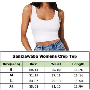 SanxiawaBa Women's Sleeveless Strappy Seamless Crop Tank Tops U Neck Workout Fitness Basic Cropped Camis Hot Pink Small