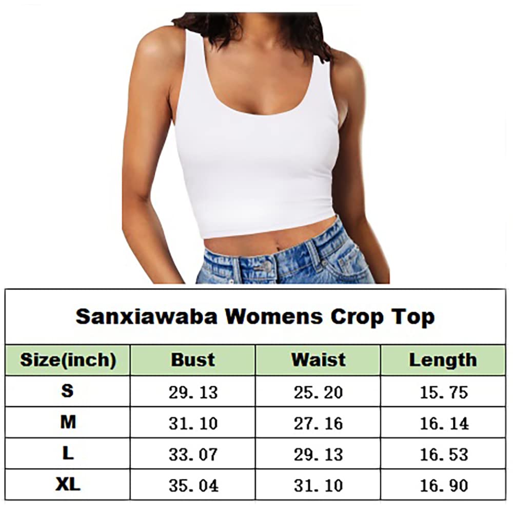 SanxiawaBa Women's Sleeveless Strappy Seamless Crop Tank Tops U Neck Workout Fitness Basic Cropped Camis Hot Pink Small